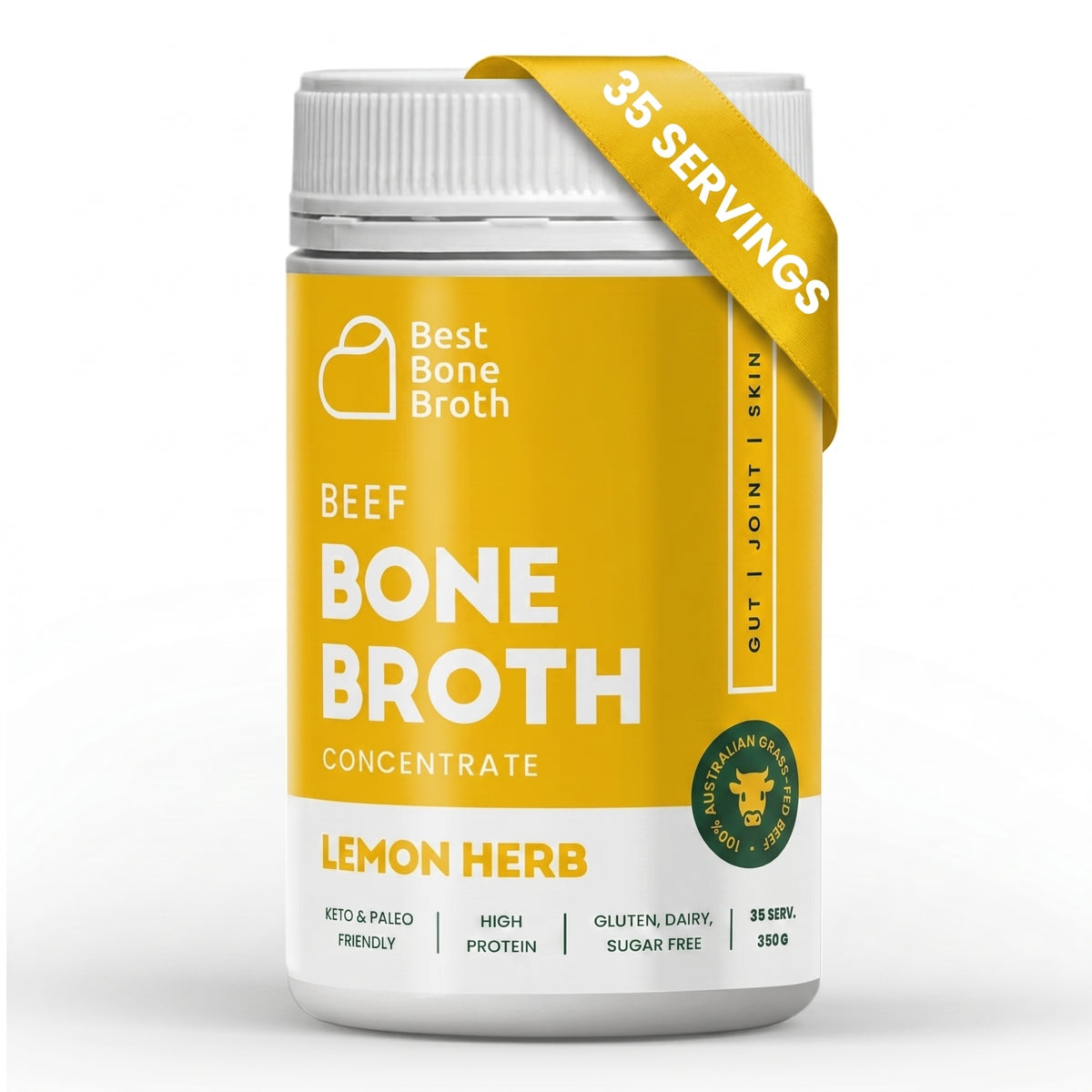 Lemon & Herb Beef Bone Broth Concentrate - 350g (35 Servings)