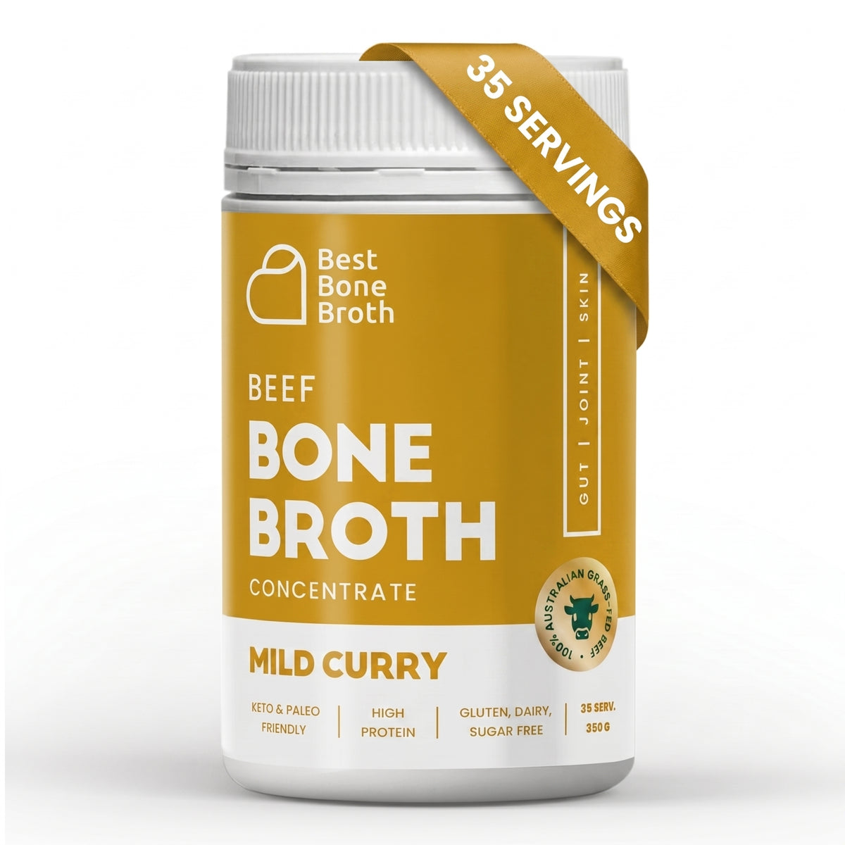 Mild Curry Beef Bone Broth Concentrate - 350g (35 Servings)