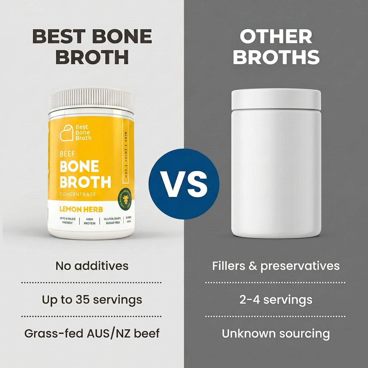 Lemon & Herb Beef Bone Broth Concentrate - 350g (35 Servings)