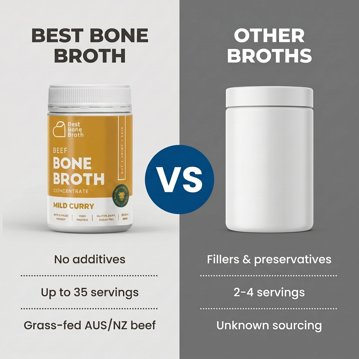Mild Curry Beef Bone Broth Concentrate - 350g (35 Servings)