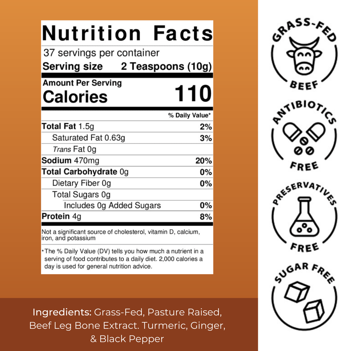 Best Bone Broth Soups & Broths Beef Bone Broth - Turmeric Flavour – 375g bottle (37 servings)